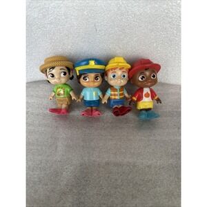 Cocomelon Friends Lot of 4 Police Construction Fire‎ Garden Boy Girl Figures